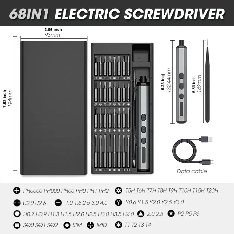 68 in 1 Electric Screwdriver Set