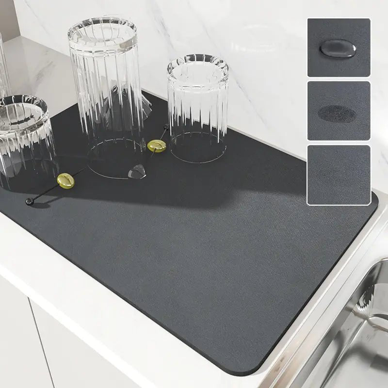 Dish Large Kitchen Absorbent Draining Mat - Bluekies